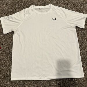 Under Armour Men's White Short Sleeve Tee, Heat Gear
